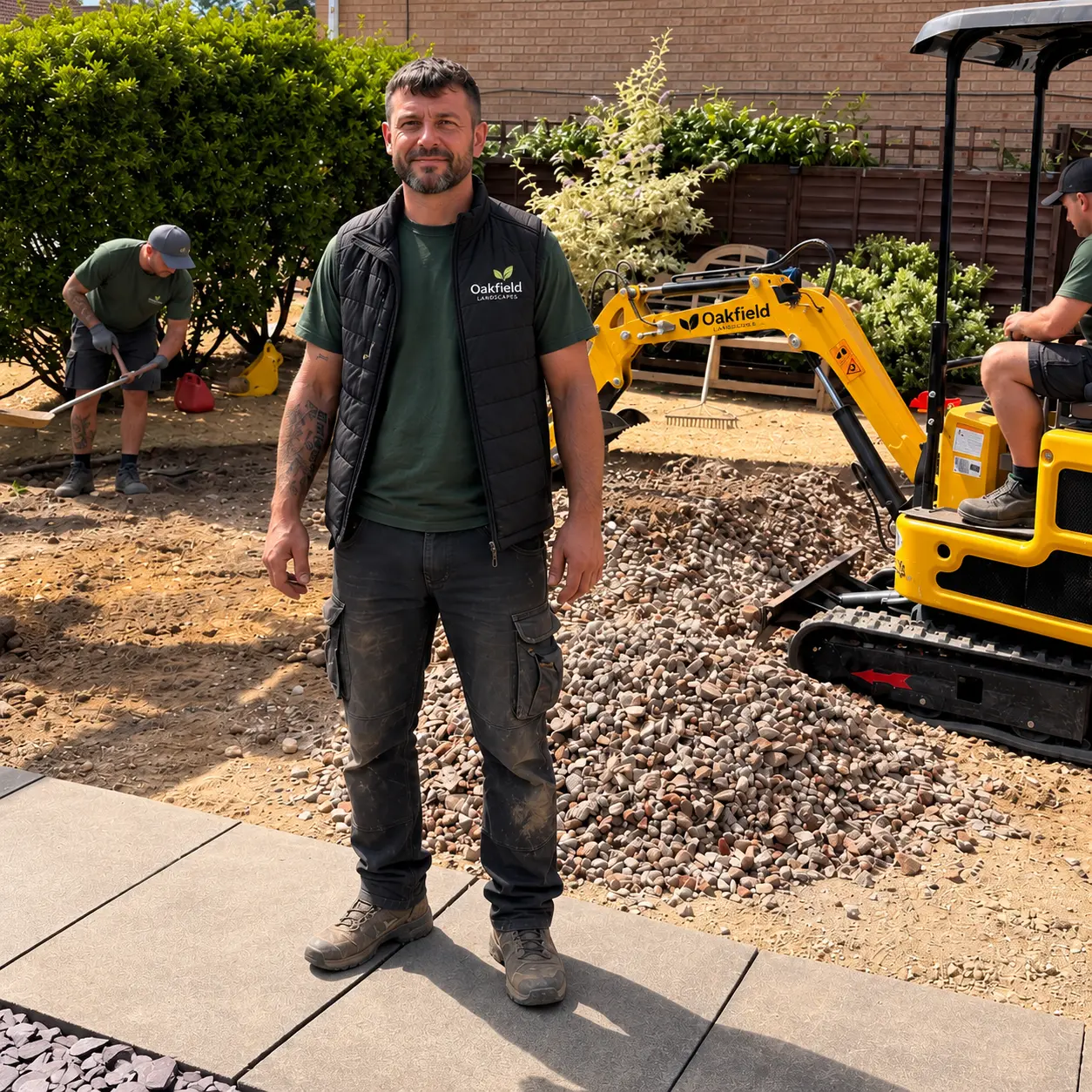 Daniel Carter on site during a driveway and groundwork project in Sheffield